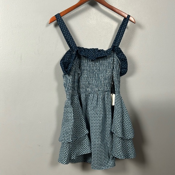 Tularosa Nicki Dress in Sea Off Shoulder Cotton Cottage look dress size small - Picture 4 of 12